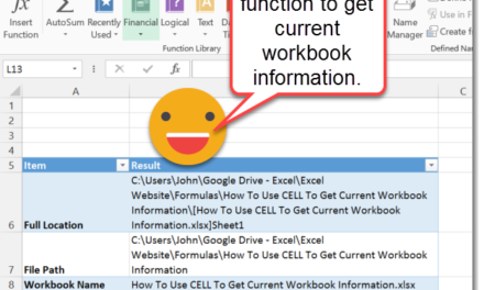 Step 001 How To Use CELL To Get Current Workbook Information 440x264