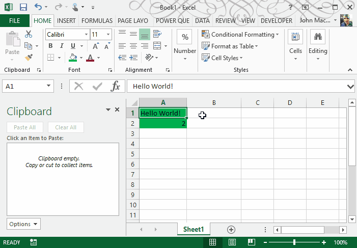 excel for mac 2016 show clipboard