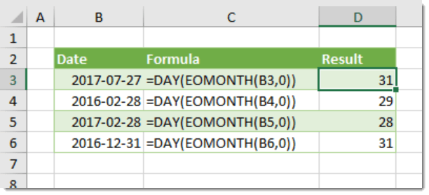 How To Get The Last Day Of The Month How To Excel