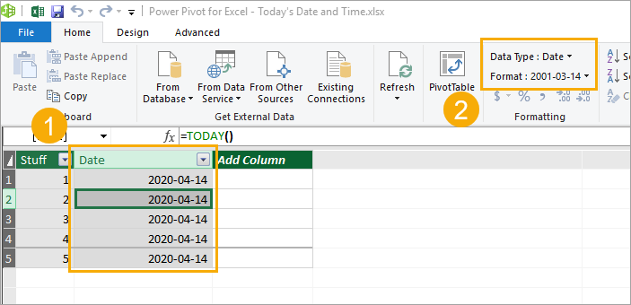 how do you insert current date in excel 2013